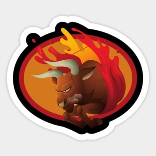 Bull charging Sticker